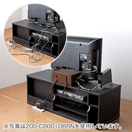 サンワダイレクト ケーブルボックス iPhone スマートフォン 設置 ケーブル収納ボックス 木目柄 200-CB001M